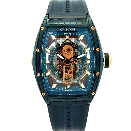 Cvstos Challenge Sealiner II Automatic Skeleton Dial Two-Tone Titanium Watch — front view
