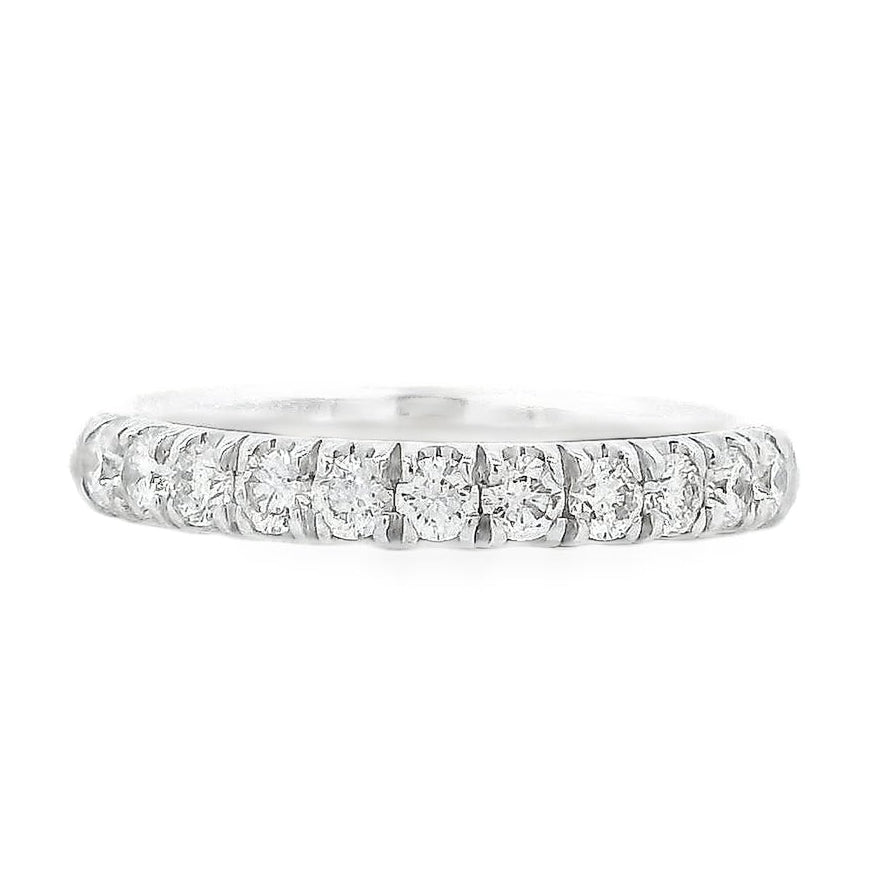 Gabriel & Co. 14k White Gold 0.50ctw Diamond French Pavé Engagement Ring — top-down view