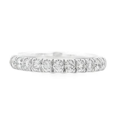 Gabriel & Co. 14k White Gold 0.50ctw Diamond French Pavé Engagement Ring — top-down view