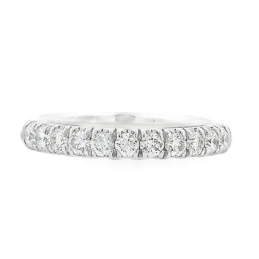Gabriel & Co. 14k White Gold 0.50ctw Diamond French Pavé Engagement Ring — top-down view