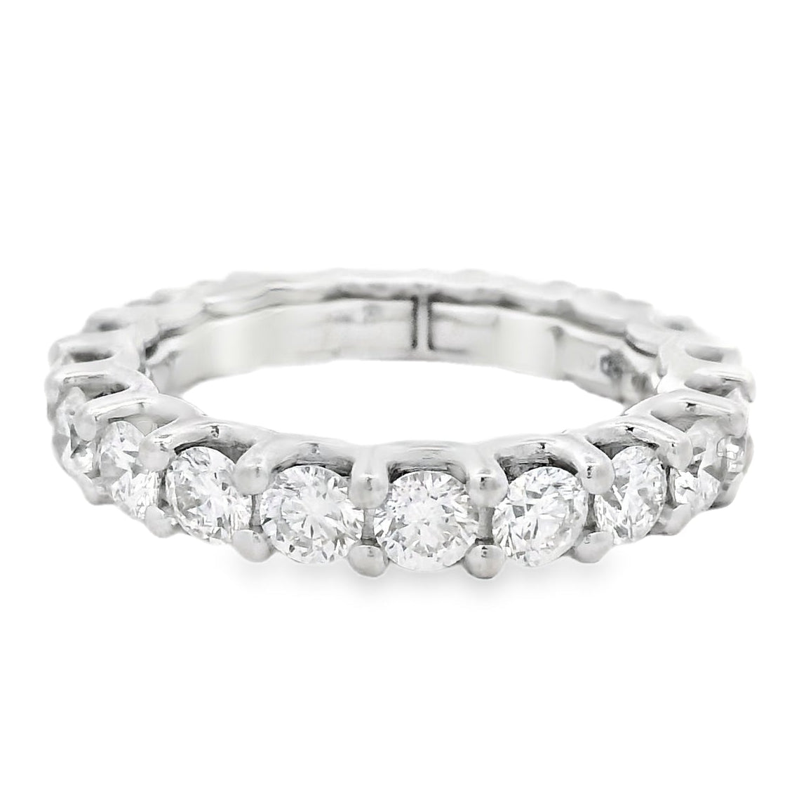 14k White Gold 2.80ctw Round Brilliant Diamond Eternity Ring — top-down view