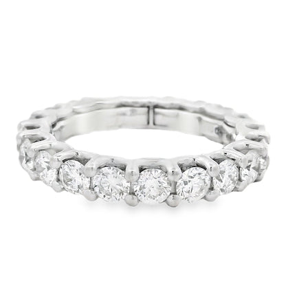 14k White Gold 2.80ctw Round Brilliant Diamond Eternity Ring — top-down view