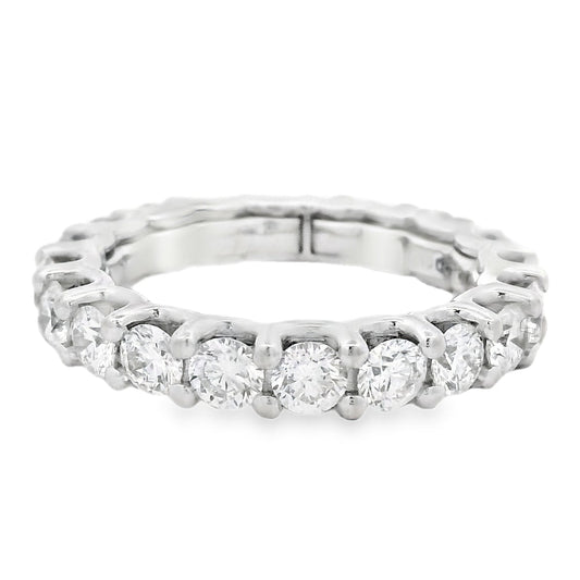 14k White Gold 2.80ctw Round Brilliant Diamond Eternity Ring — top-down view