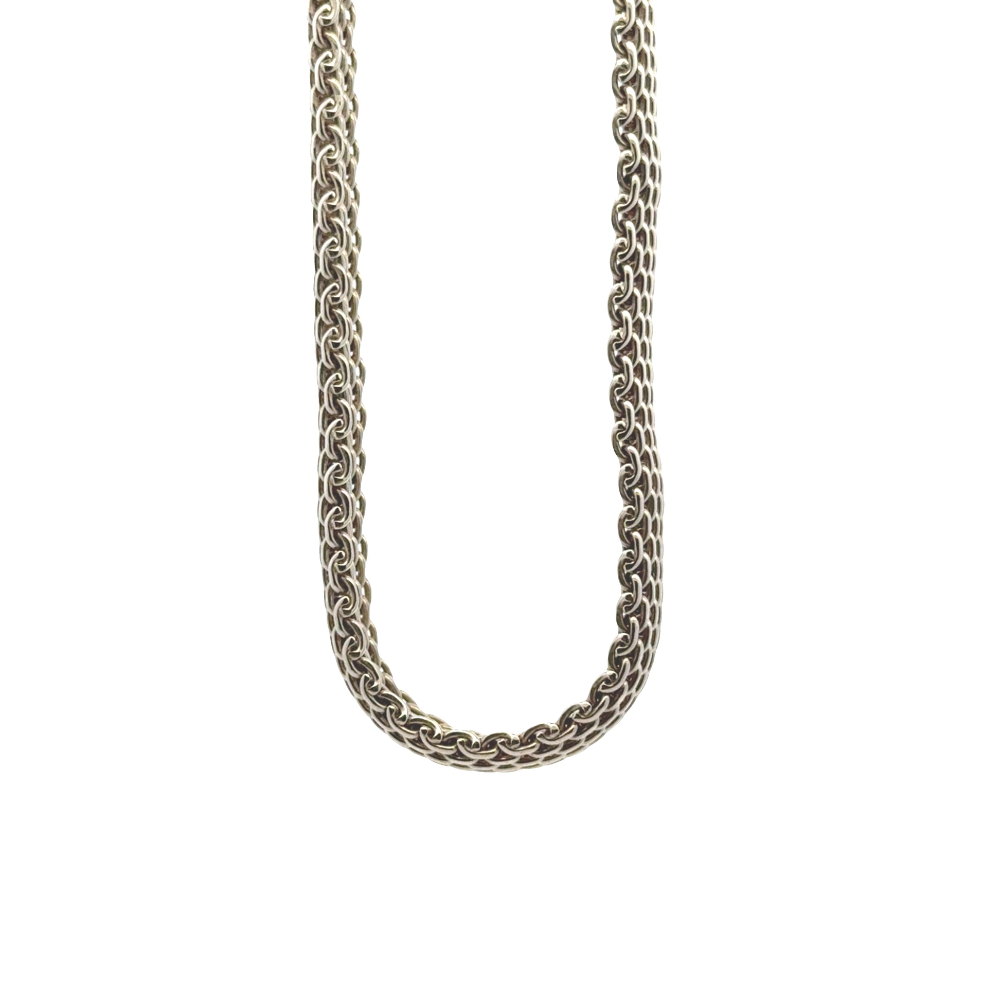 Tiffany & Co Sterling Silver Somerset Mesh Necklace 17" — top-down view