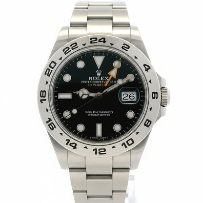 Rolex 216570 Explorer II 42mm Black Dial Stainless Steel Watch — front view