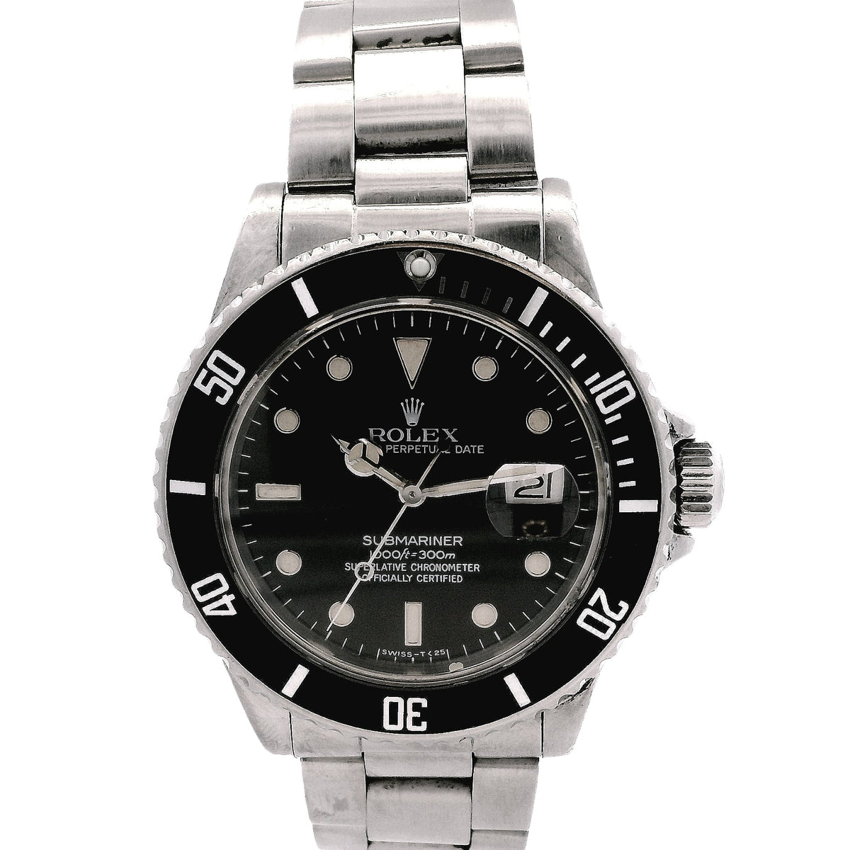 Rolex 16610 Submariner 40mm Black Dial Stainless Steel Watch — front view