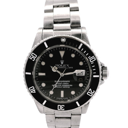 Rolex 16610 Submariner 40mm Black Dial Stainless Steel Watch — front view