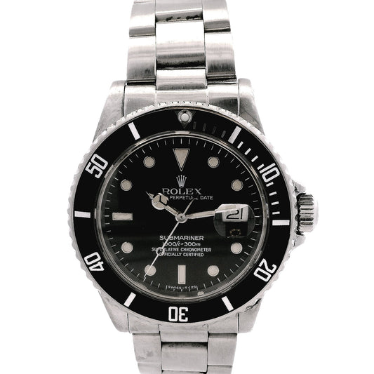 Rolex 16610 Submariner 40mm Black Dial Stainless Steel Watch — front view