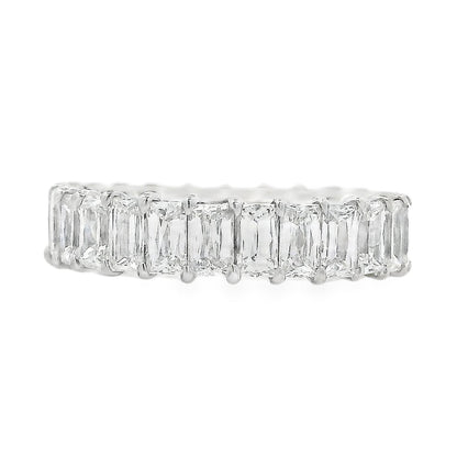 18k White Gold 4.35ctw Triple Cut Diamond Eternity Band Ring — top-down view