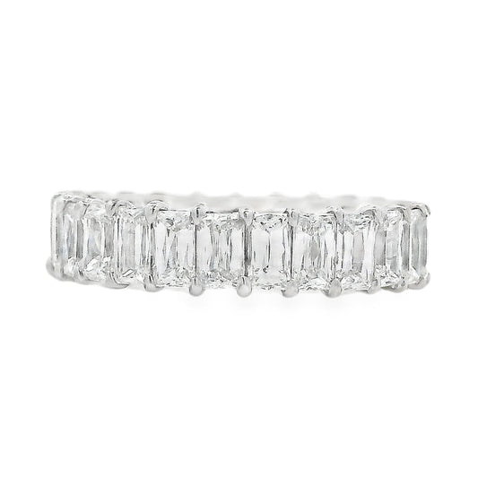 18k White Gold 4.35ctw Triple Cut Diamond Eternity Band Ring — top-down view