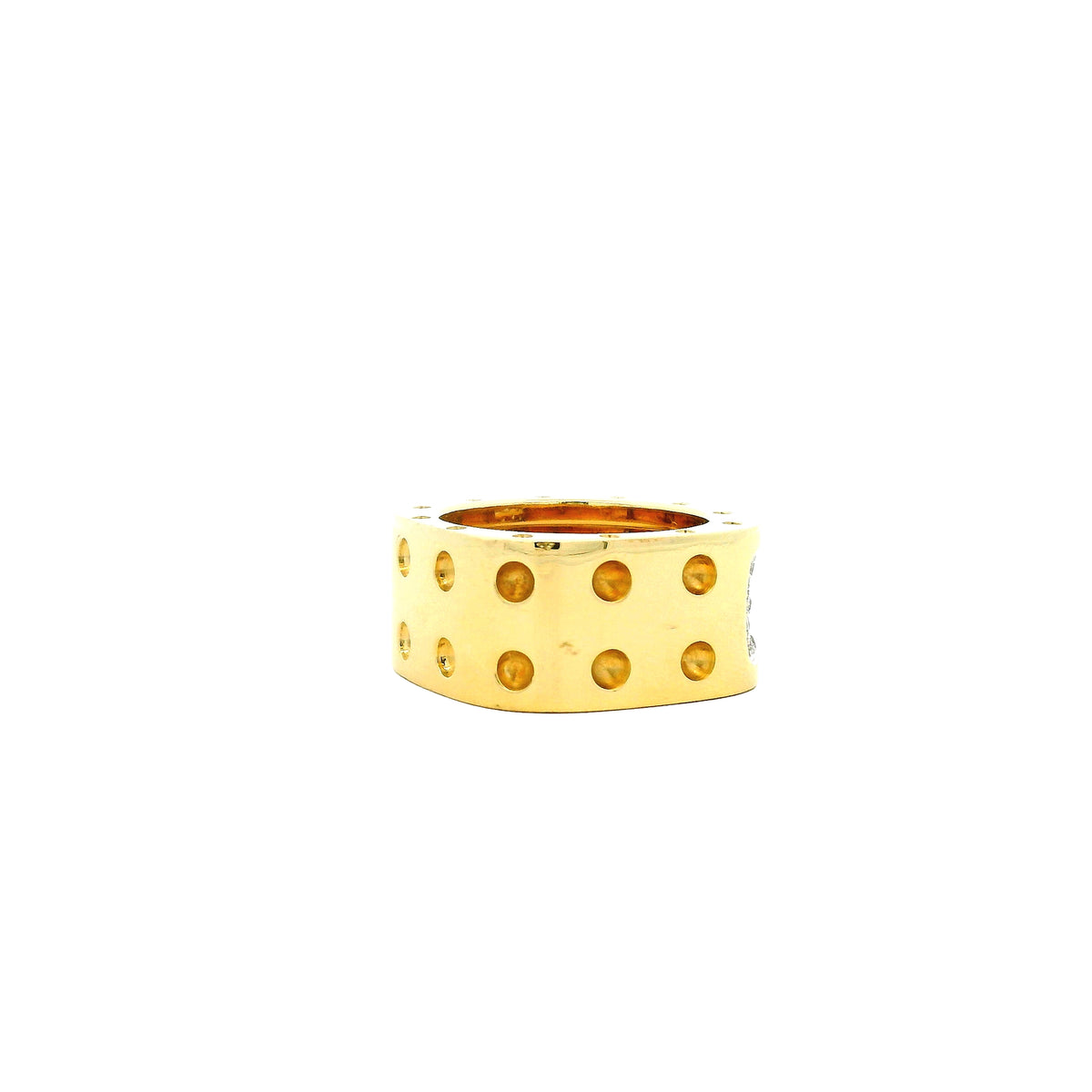 Roberto Coin 18k Yellow Gold Pois Moi Double Row Diamond Ring — top-down view