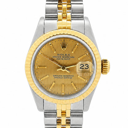 Rolex 69173 Datejust 26mm Two-Tone Champagne Dial Watch — front view