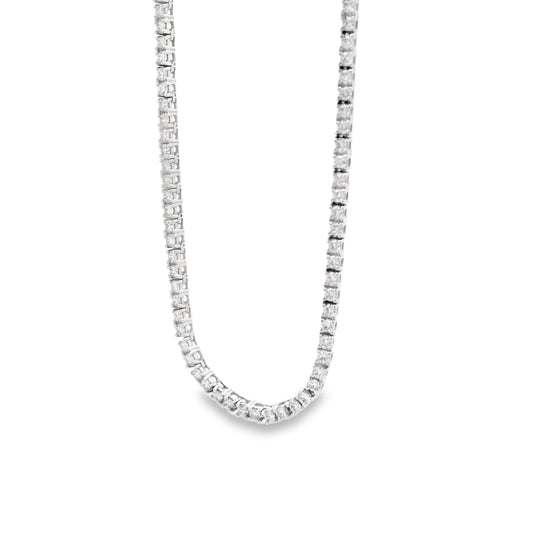 14k White Gold 2.41ctw Round Brilliant Diamond Necklace 17" — front view