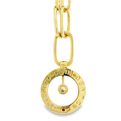 Roberto Coin 18k Yellow Gold Pendant Necklace on Interlocking Paperclip Chain 16.5" — front view