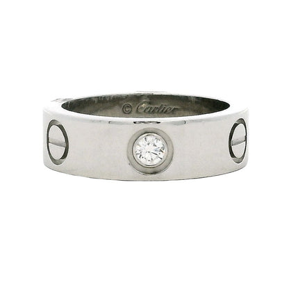 Cartier Platinum Love Ring with Diamond — top-down view