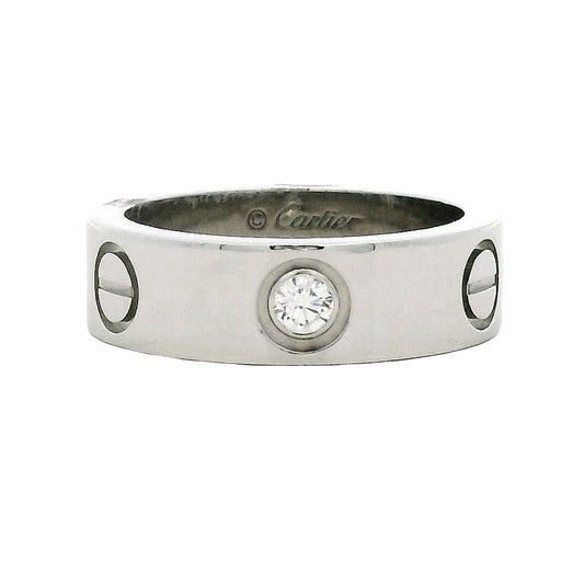 Cartier Platinum Love Ring with Diamond — top-down view