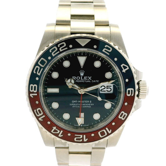 Rolex 126719BLRO GMT-Master II 40mm Blue Dial 18k White Gold Pepsi Watch — front view