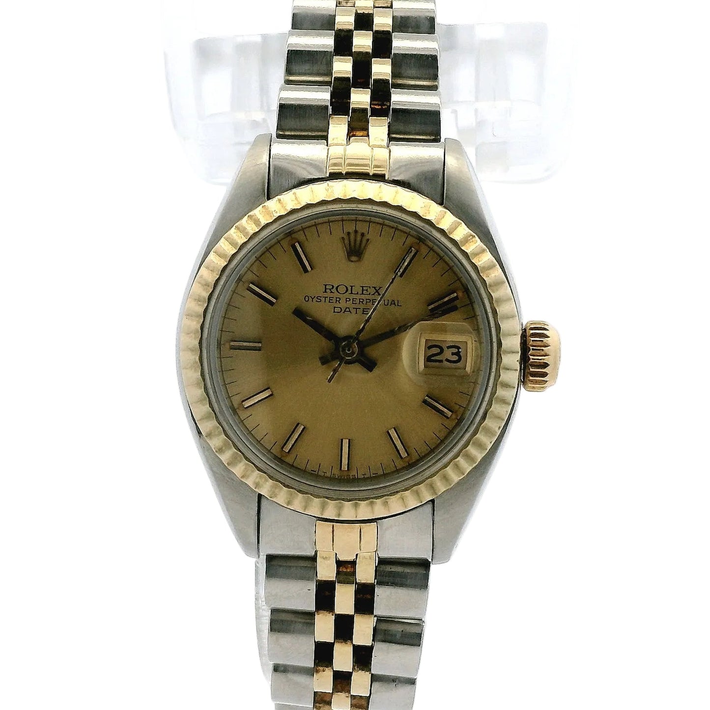 Rolex 6917 Oyster Perpetual Datejust 26mm Champagne Dial Two-Tone Watch — front view