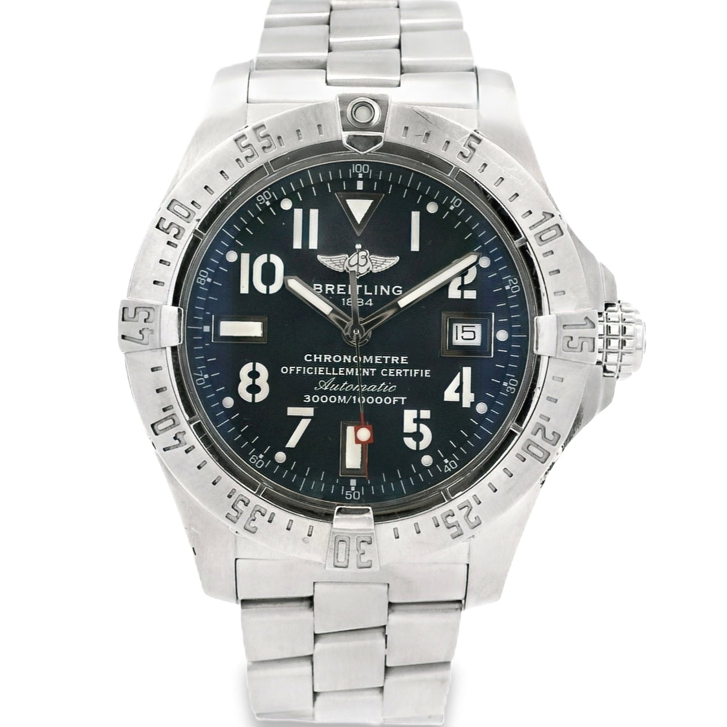 Breitling A1733010 Avenger Seawolf 44mm Blue Dial Stainless Steel Watch — front view