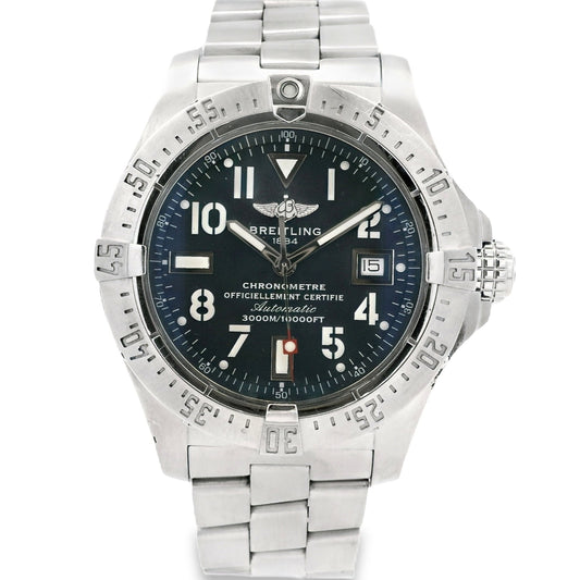 Breitling A1733010 Avenger Seawolf 44mm Blue Dial Stainless Steel Watch — front view
