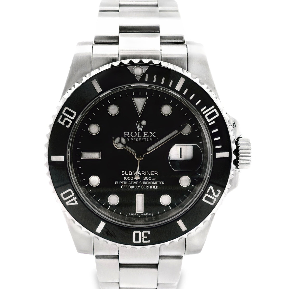 Rolex 116610LN Submariner 40mm Black Dial Stainless Steel Watch — front view