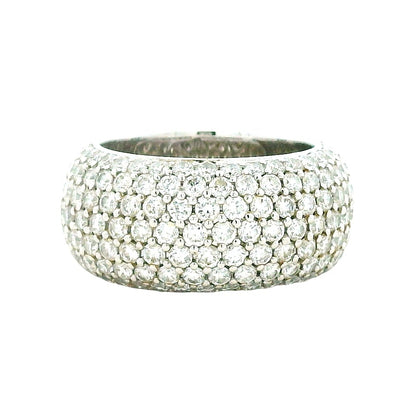 18k White Gold 3.65ctw Round Brilliant Diamond Pavé Ring — top-down view