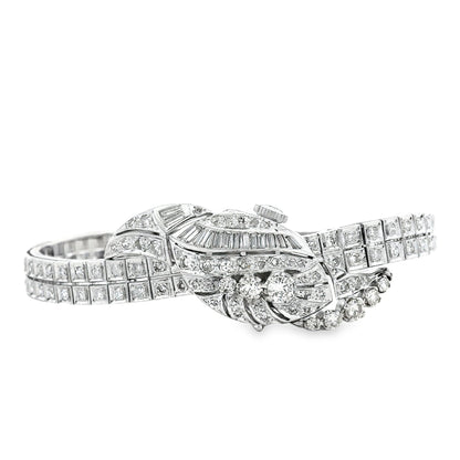 Hamilton Vintage 14k White Gold Diamond Cocktail Ladies Watch — front view