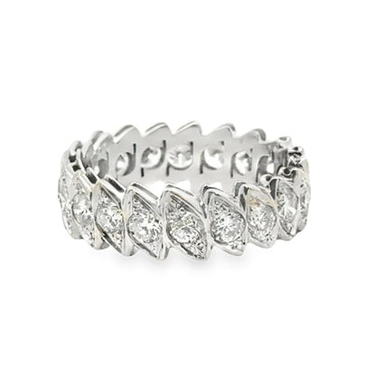 14k White Gold 1.15ctw Marquise Cut Diamond Eternity Ring — top-down view