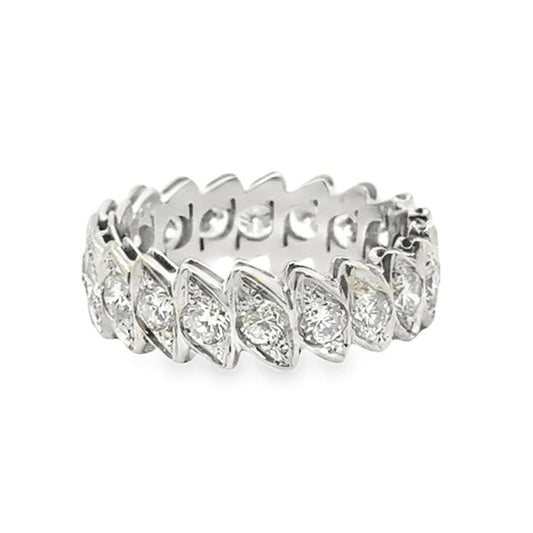 14k White Gold 1.15ctw Marquise Cut Diamond Eternity Ring — top-down view