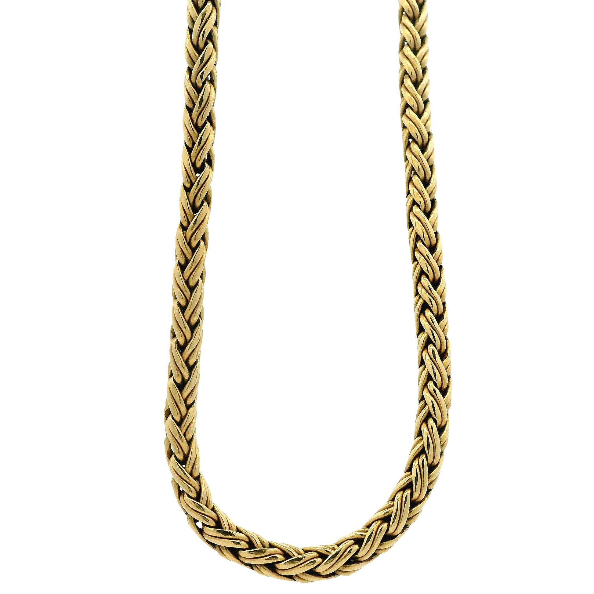 14k Yellow Gold Tiffany & Co. Wheat Chain Necklace 18" — front view