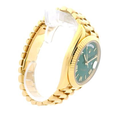 Rolex 228238 Day-Date 40 40mm Green Roman Dial 18k Yellow Gold Watch — photo 20 of 21