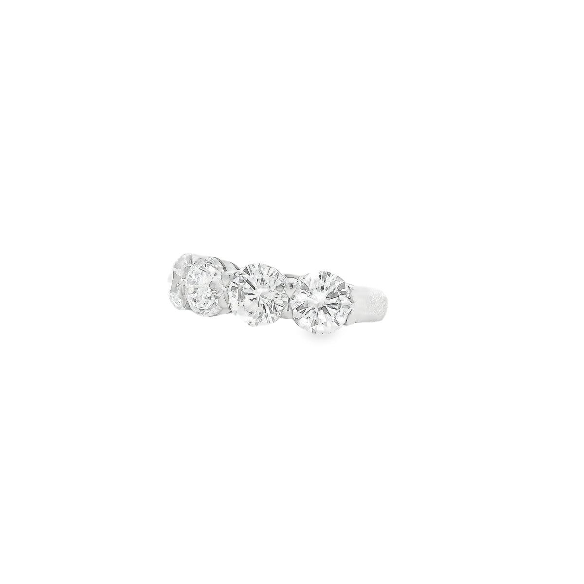 Platinum 5.05ctw Round Brilliant Diamond Half Eternity Band Ring — left three-quarter angle