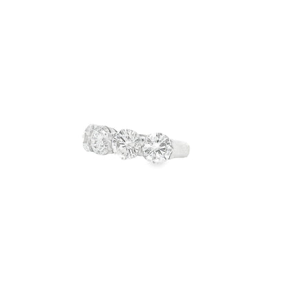 Platinum 5.05ctw Round Brilliant Diamond Half Eternity Band Ring — left three-quarter angle