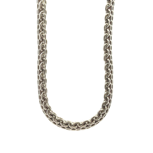 Tiffany & Co Sterling Silver Somerset Mesh Necklace 17" — left three-quarter angle