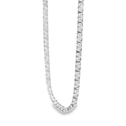 14k White Gold 2.41ctw Round Brilliant Diamond Necklace 17" — left three-quarter angle
