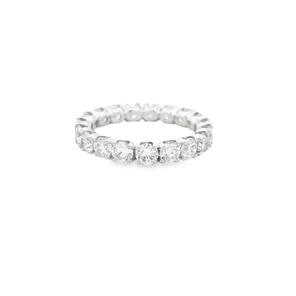 18k White Gold 3.04ctw Round Brilliant Diamond Eternity Band Ring — left three-quarter angle