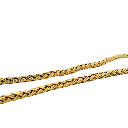14k Yellow Gold Tiffany & Co. Wheat Chain Necklace 18" — left three-quarter angle
