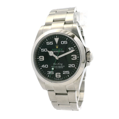 Rolex 126900 Air-King 40mm Black Dial Stainless Steel Watch — left side three-quarter view