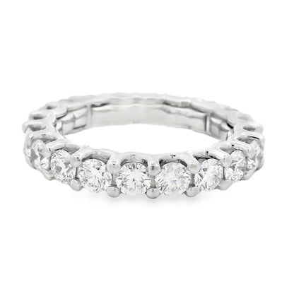 14k White Gold 2.80ctw Round Brilliant Diamond Eternity Ring — left three-quarter angle