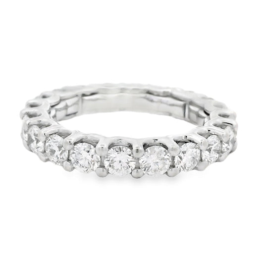 14k White Gold 2.80ctw Round Brilliant Diamond Eternity Ring — left three-quarter angle