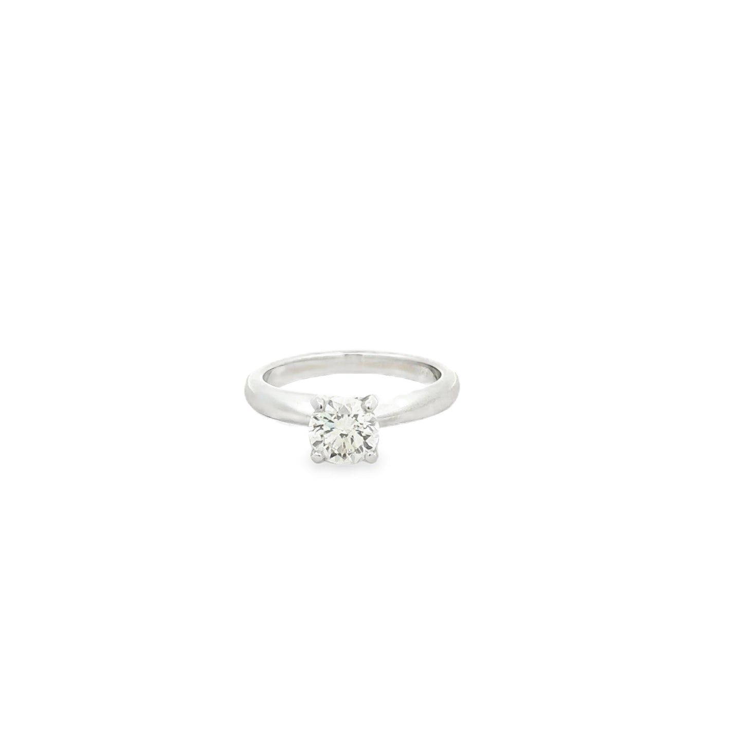 Platinum 0.75ct Round Brilliant Diamond Solitaire Engagement Ring — left three-quarter angle