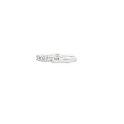 Gabriel & Co. 14k White Gold 0.50ctw Diamond French Pavé Engagement Ring — left three-quarter angle