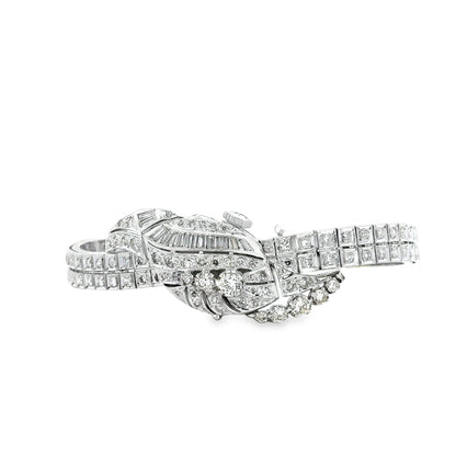 Hamilton Vintage 14k White Gold Diamond Cocktail Ladies Watch — left side three-quarter view