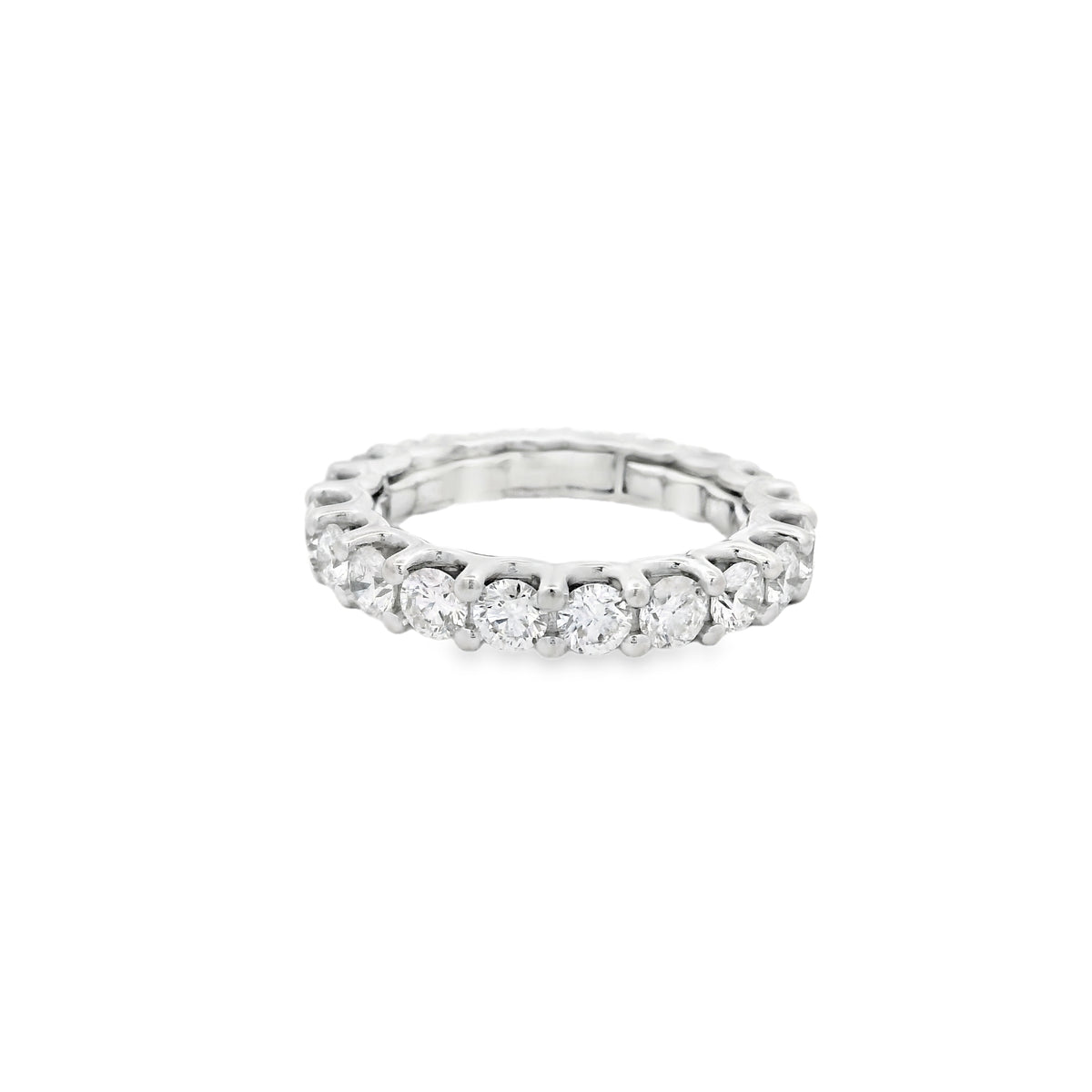 14k White Gold 2.80ctw Round Brilliant Diamond Eternity Ring — right three-quarter angle