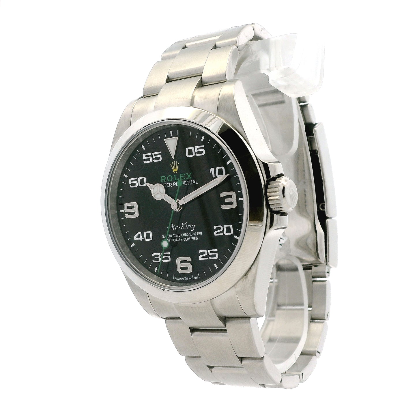 Rolex 126900 Air-King 40mm Black Dial Stainless Steel Watch — right side three-quarter view
