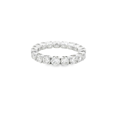 18k White Gold 3.04ctw Round Brilliant Diamond Eternity Band Ring — right three-quarter angle