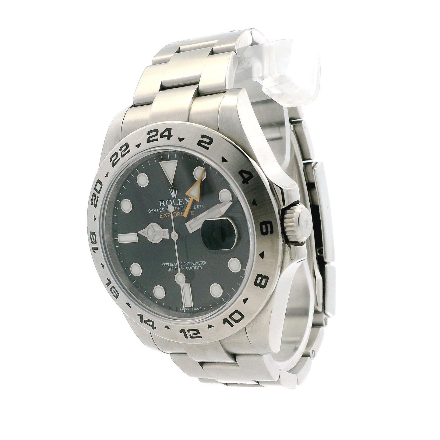 Rolex 216570 Explorer II 42mm Black Dial Stainless Steel Watch — right side three-quarter view