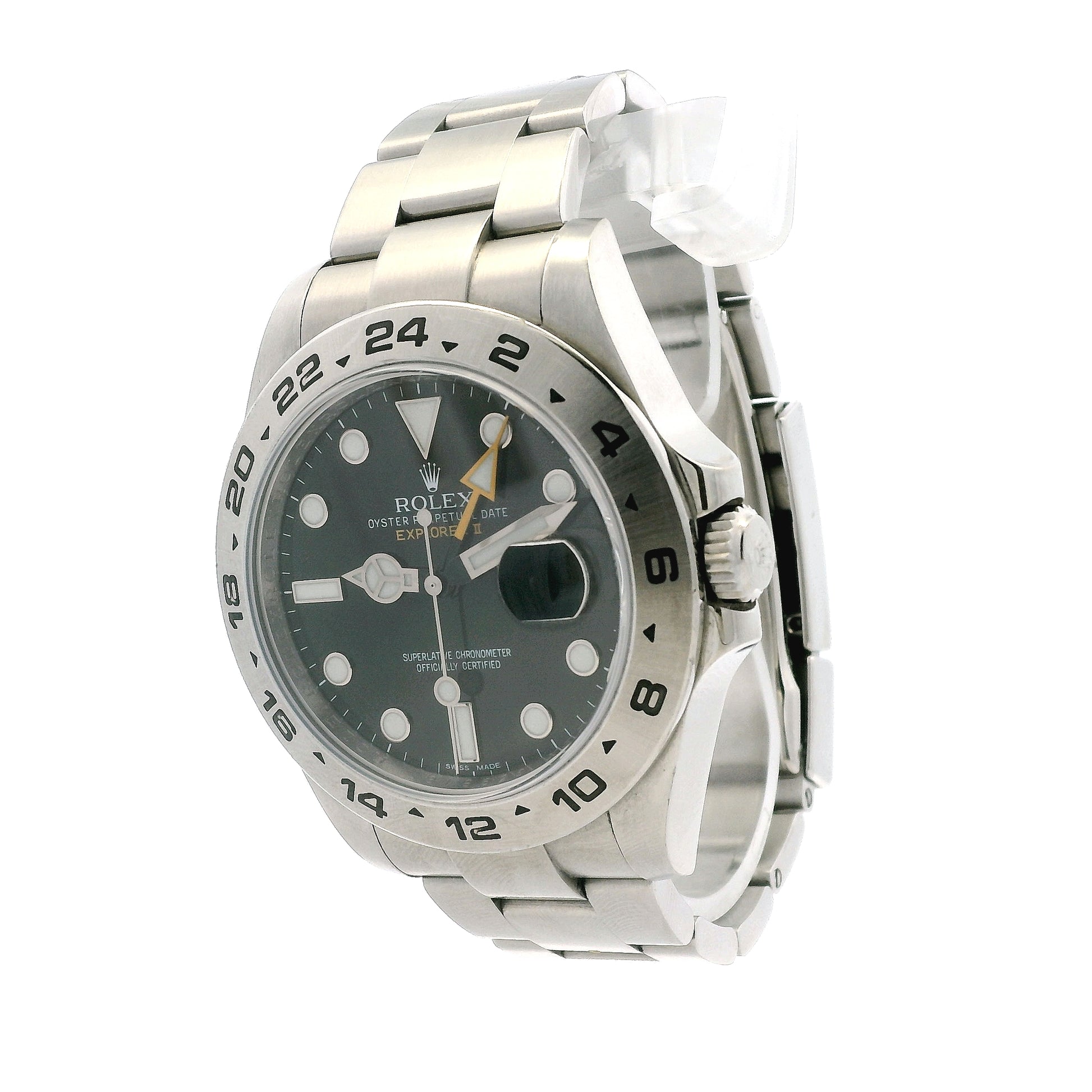 Rolex 216570 Explorer II 42mm Black Dial Stainless Steel Watch — right side three-quarter view