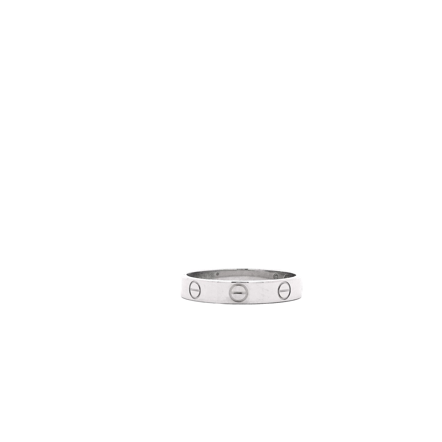 Cartier Platinum Love Ring with Papers — right three-quarter angle