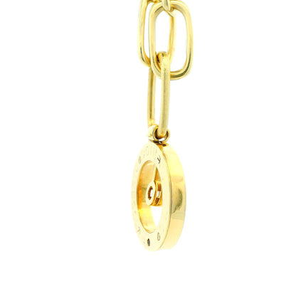 Roberto Coin 18k Yellow Gold Pendant Necklace on Interlocking Paperclip Chain 16.5" — right three-quarter angle